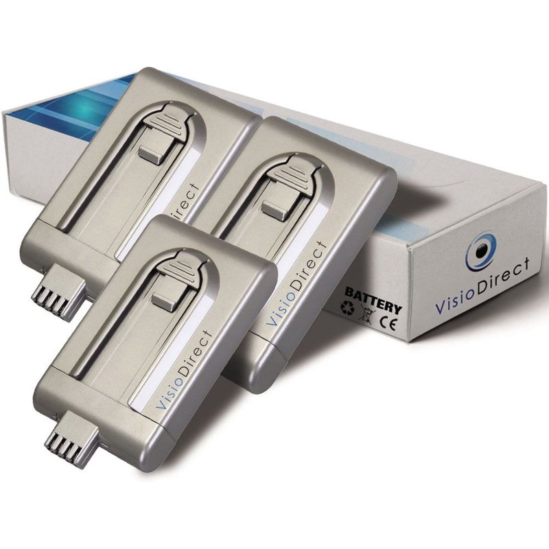 Lot de 3 batteries type DC12 pour Dyson 1500mAh 21.6V - Visiodirect -