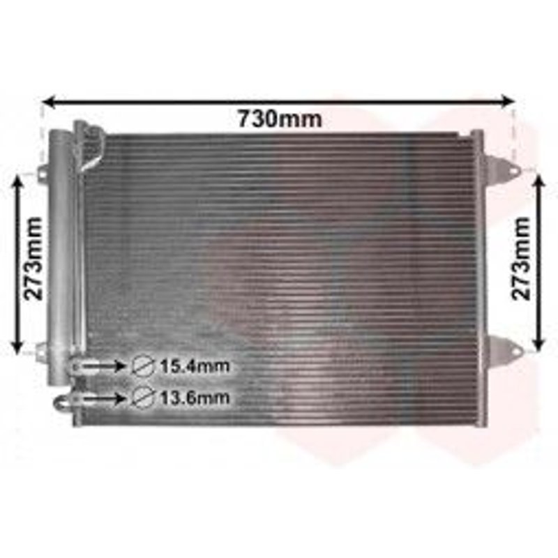 Condenseur Avec Bouteille Pour Volkswagen Passat Cc De 2008 À 2012 Version 1.8 Tfsi / 2.0 Tfsi / 2.0 Tdi