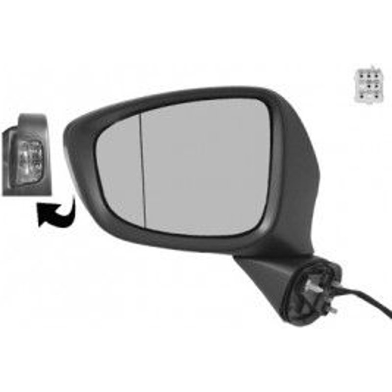 Rétroviseur Électrique Gauche Complet Chauffant, En Primer, Pour Mazda Cx5 De Sept 2012 À 2015