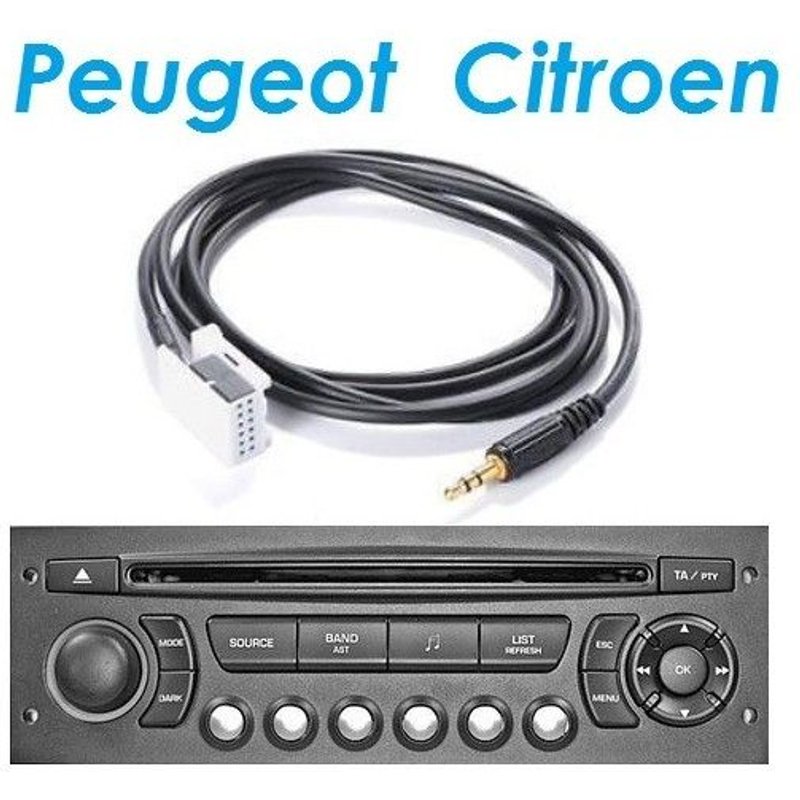 Cable jack auxiliaire mp3 audio autoradio peugeot expert - skyexpert
