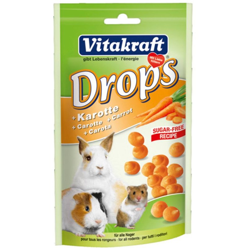 Friandises Drops Carotte Pour Rongeurs - Vitakraft - 75g