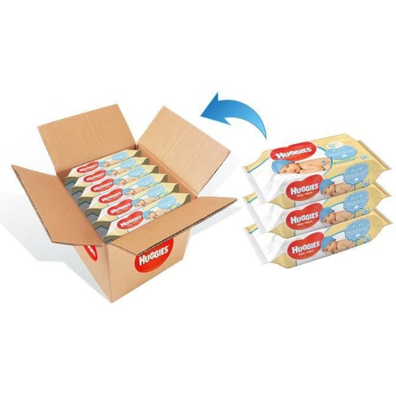 Huggies Lingettes Huggies Pure 18 Recharges X 56 Lingettes