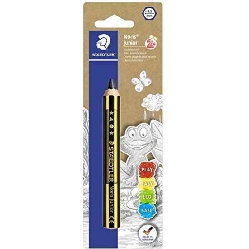 STAEDTLER 141-2B BK NORIS JUNIOR CRAYON GRAPHITE ÉPAIS POUR ENFANT EN