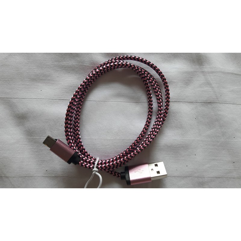 Cable Micro USB 1m pour Samsung Sony Nokia HTC Blackberry LG Motorola, Couleur: Rose