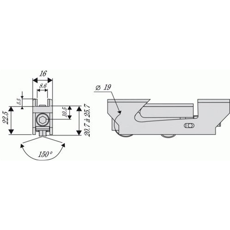 Chariot double réglable pour coulissant aluminium - 3871 LA CROISÉE DS