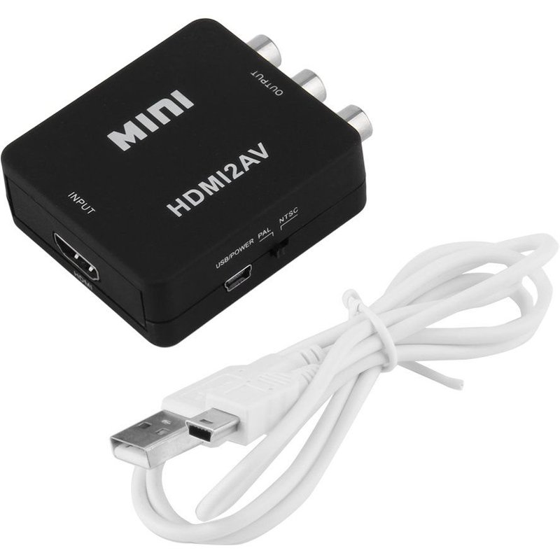 Noir Mini 1080P HDMI vers RCA Audio Vidéo AV CVBS Adaptateur Convertisseur Pour HDTV - HDMI AV convertisseur noir