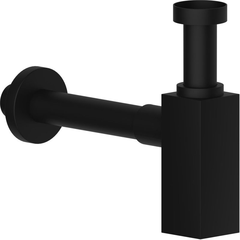 SIPHON DÉCORATIF CARRÉ EN LAITON NOIR MAT