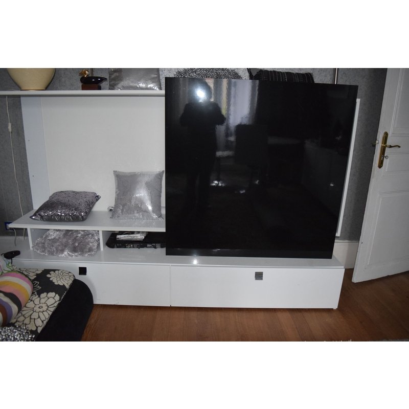 MEUBLE BAS TV SALON CONFORAMA EXCELLENT ETAT NOIR ET BLANC