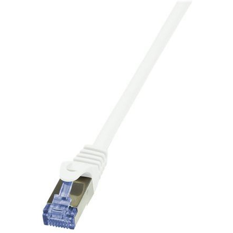 LogiLink PrimeLine - Cordon de raccordement - RJ-45 (M) pour RJ-45 (M) - 2 m - SFTP, PiMF - CAT 7 - sans halogène, moulé, sans crochet - blanc