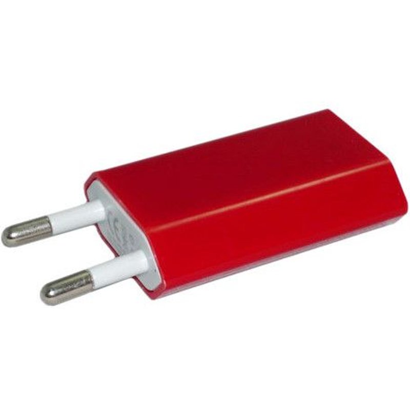 Chargeur Secteur Usb 5w 1a Pour Iphone Ipod Samsung Sony Nokia Lg Htc Blackberry Mp3 Gps E-Cigarette, Couleur: Rouge