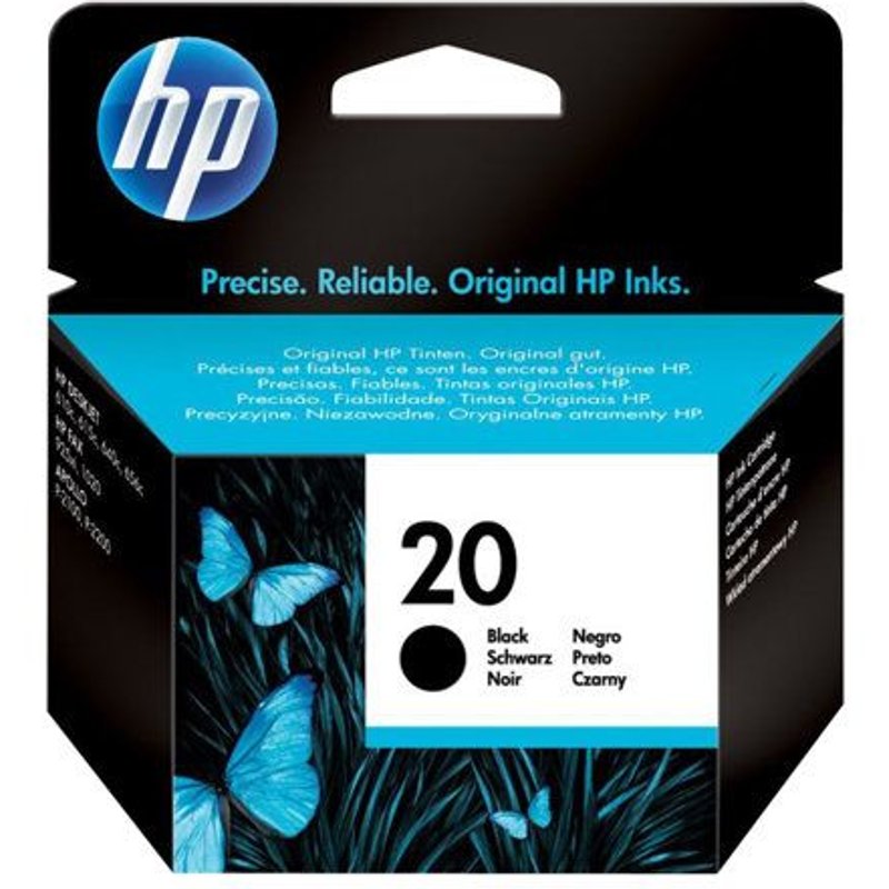 HP 20 - 28 ml - Large - noir - original - cartouche d'encre - pour Deskjet 610, 612, 6122, 6127, 630, 632, 640, 642, 648, 656; Fax 1010, 1020, 1040, 1050
