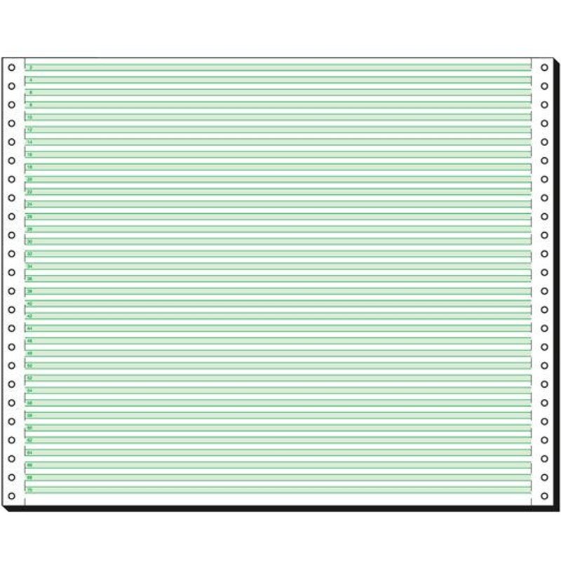 Sigel Computer Paper - Perforé - lignes vertes - 305 x 375 mm - 60 g/m² - 2000 feuille(s) papier uni