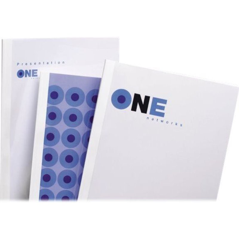 GBC Standard - 3 mm - A5 (148 x 210 mm) - 30 feuilles - 150 micromètres - Blanc satiné - 100 unités couverture à reliure thermique