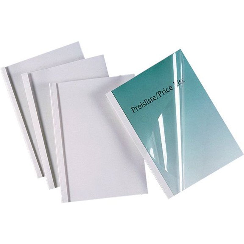 GBC Standard - 10 mm - A5 (148 x 210 mm) - 90 feuilles - 150 micromètres blanc satin avec capot avant transparent - 240 g/m² - 100 unités couverture à reliure thermique