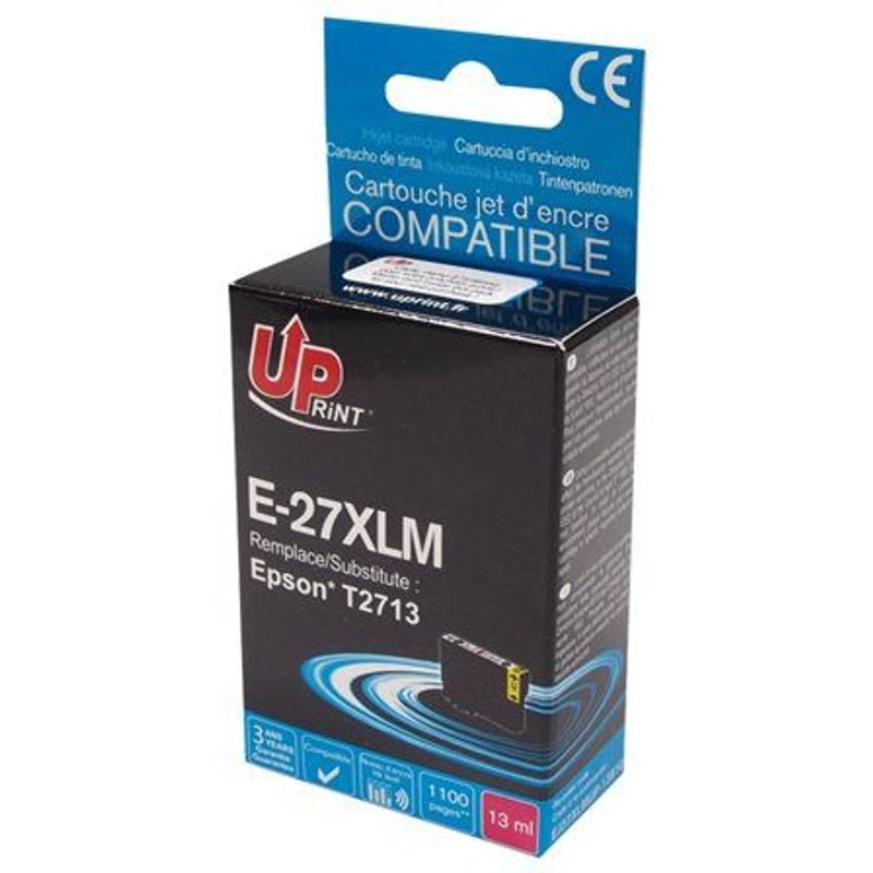 UPrint E-27XLM - 13 ml - magenta - cartouche d'encre (équivalent à : Epson T2713 ) - pour Epson WorkForce WF-3620DWF Stickers, WF-3640DTWF, WF-7110DTW, WF-7610DWF, WF-7620DTWF