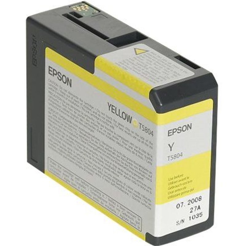 Epson T5804 - 80 ml - jaune - originale - cartouche d'encre - pour Stylus Pro 3800, Pro 3880