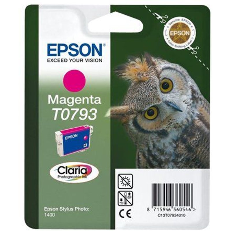 Epson T0793 - 11 ml - magenta - original - blister avec alarme sonore - cartouche d'encre - pour Stylus Photo 1500, P50, PX650, PX660, PX700, PX710, PX720, PX800, PX810, PX820, PX830