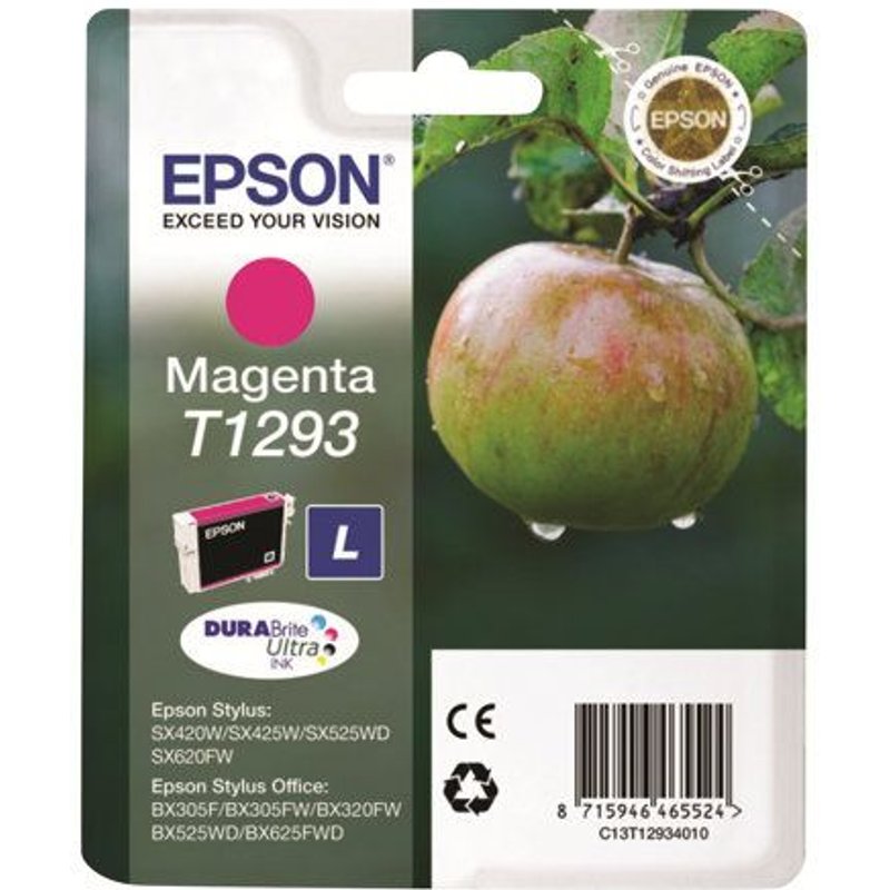 Epson T1293 - 7 ml - magenta - original - blister - cartouche d'encre - pour Stylus SX230, SX235, SX430, SX438; WorkForce WF-3010, 3520, 3530, 3540, 7015, 7515, 7525