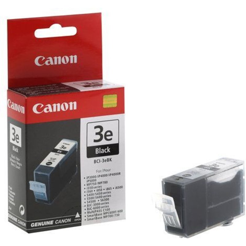 Canon BCI-3eBK - Noir - original - réservoir d'encre - pour i450; MultiPASS C755; PIXMA IP3000, IP4000, iP5000, MP750, MP760, MP780; S400, 450, 530