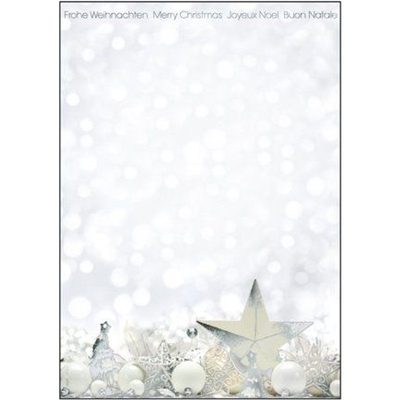 Sigel Christmas Motif Paper White Stars - Papier à motifs - A4 (210 x 297 mm) - 90 g/m² - 25 feuille(s)