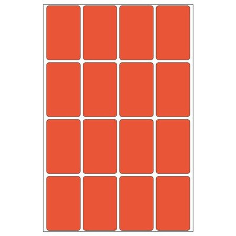 HERMA - Adhésif permanent - rouge - 25 x 40 mm 512 étiquette(s) (32 feuille(s) x 16) étiquettes