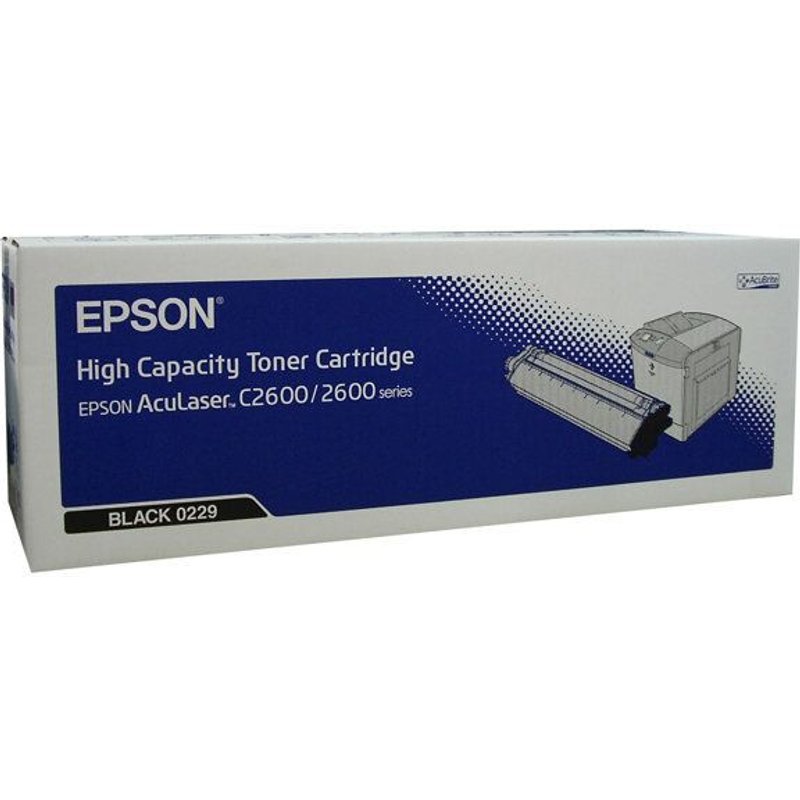 Epson 0229 - Haute capacité - noir - originale - cartouche de toner - pour AcuLaser 2600DN, 2600DTN, 2600N, 2600N+, 2600TN, C2600DN, C2600DTN, C2600N