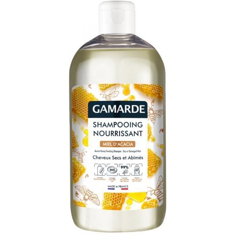 Shampooing Nourrissant - Gamarde - Soins Bio Capillaires - Cheveux Secs - Certifié Bio - 500 Ml