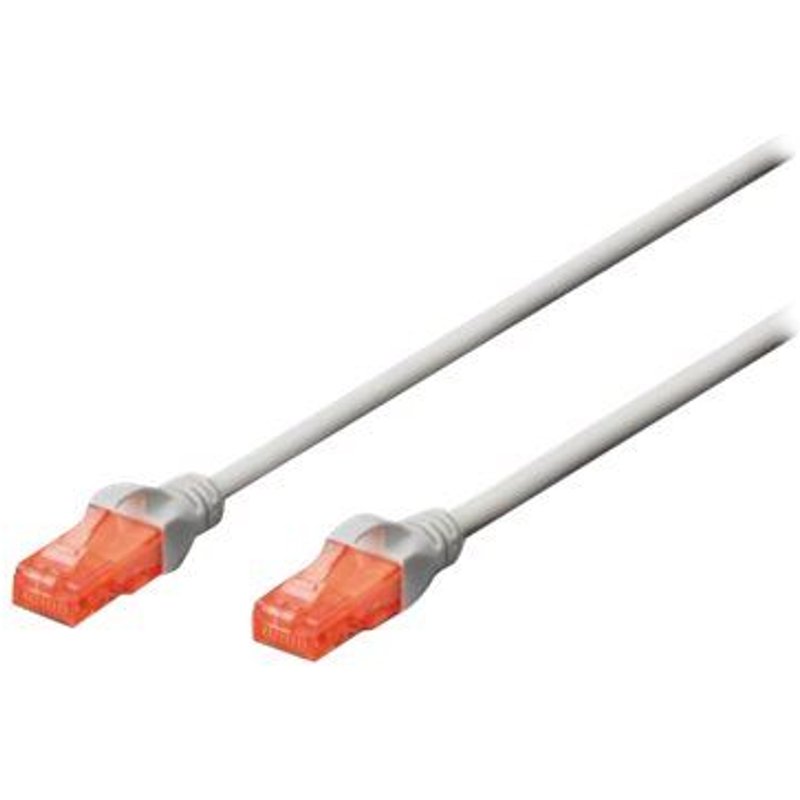 DIGITUS Professional - Cordon de raccordement - RJ-45 (M) pour RJ-45 (M) - 1 m - UTP - CAT 6e - démarré, sans crochet - gris