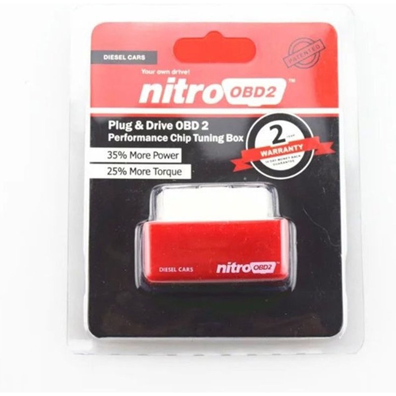 New Nitro OBD2 Chip Tuning Box Interface Plug and Drive pour voitures diesel rouge