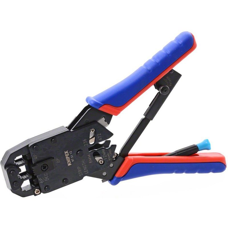 Knipex Pince à sertir pour fiches Western brunie avec gaines bi-matière 200 mm - 97 51 12