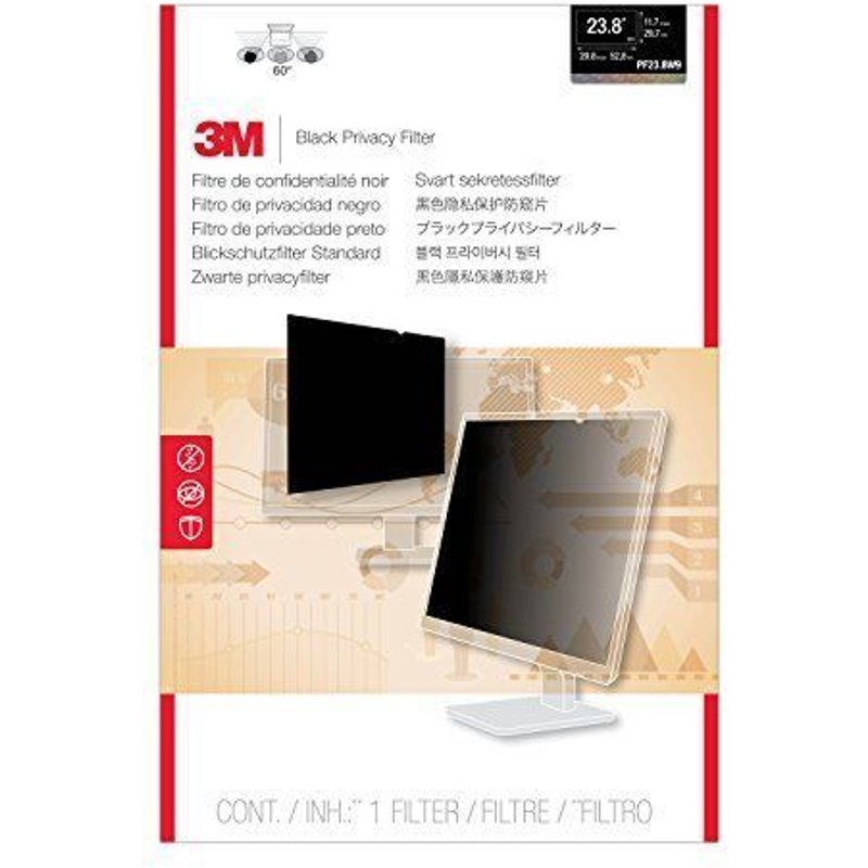 3M PF23.8W9 Filtre de confidentialité pour Moniteur Noir