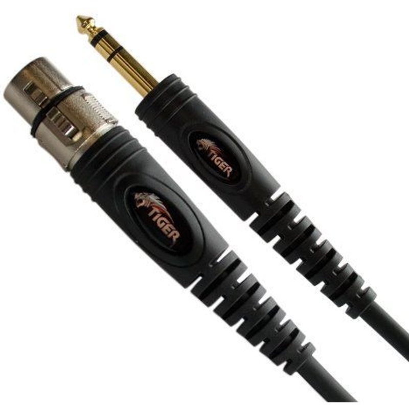 Tiger MIC6-10 Câble XLR femelle / Jack 6.3mm bronze - 10m