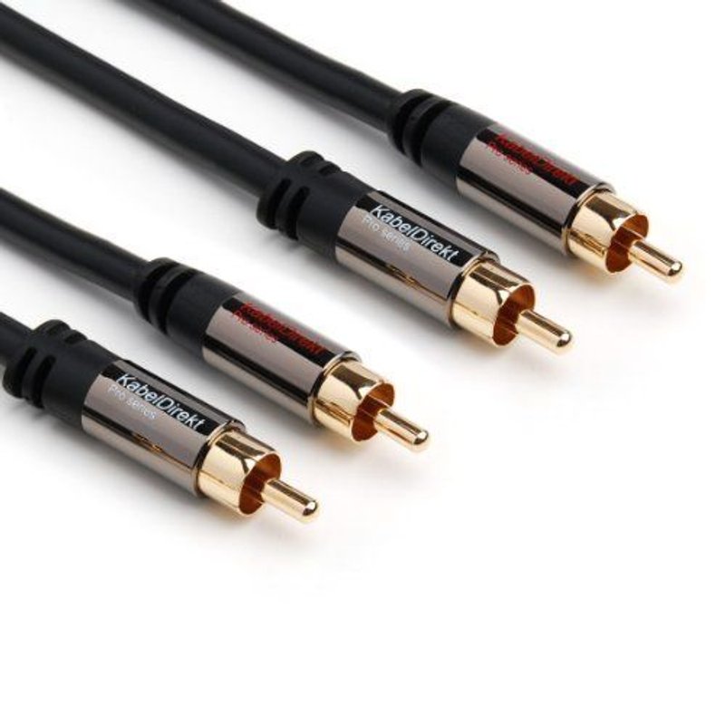 KabelDirekt 0.5m Câble Cinch/RCA 2 x fiches vers 2 x fiches - PRO Series