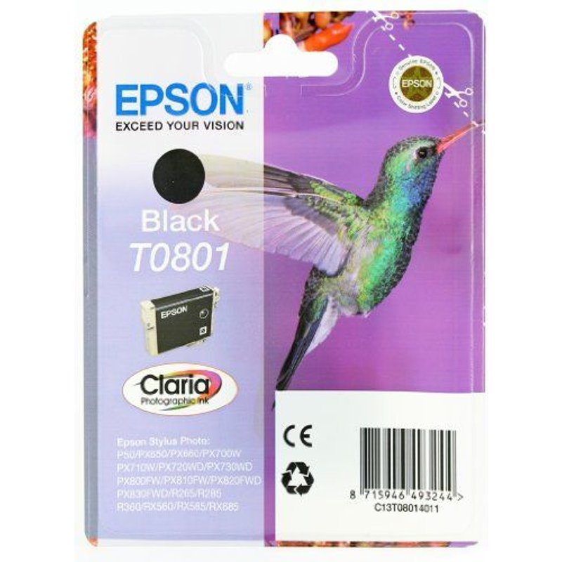 Epson T0801 Cartouche d'encre d'origine Noir