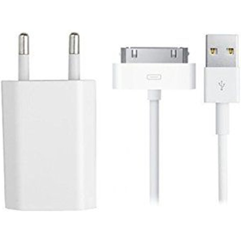 2 En 1 Câble Usb Data + Chargeur Prise Secteur Mural Pour Apple Iphone 4 4s 3g 3gs Et Ipad 1 2 3 Ipod Touch En Blanc Xpos-Direct®