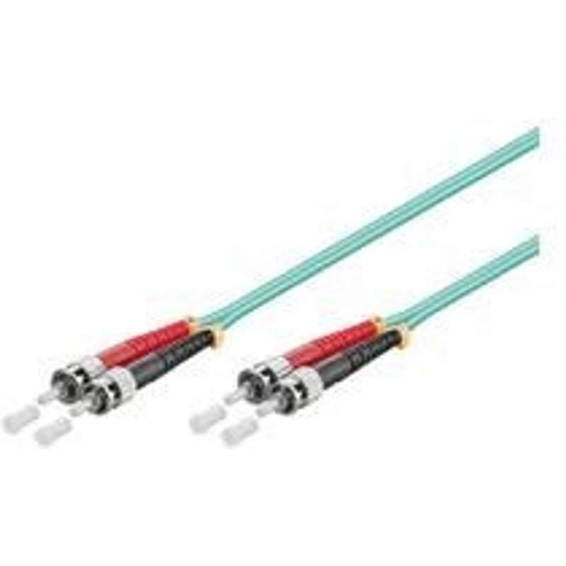 MicroConnect - Câble réseau - ST/UPC multimode (M) pour ST/UPC multimode (M) - 0.5 m - fibre optique - 50 / 125 microns - OM3 - sans halogène - turquoise