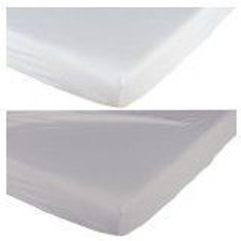 Lot De 2 Draps Housse Blanc Gris 60x120 Cm - Babycalin