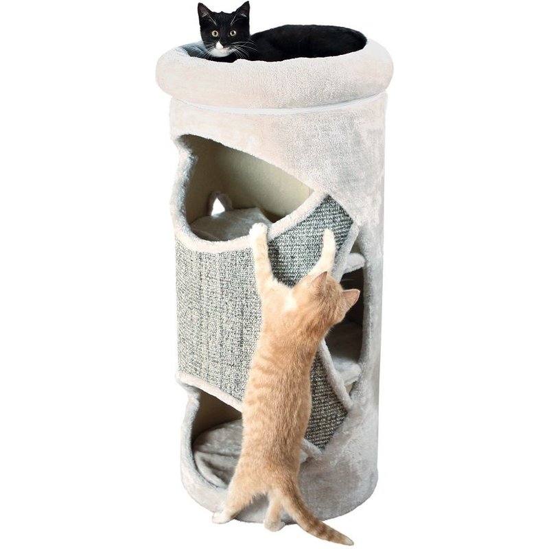 Trixie Cat Tower Gracia Pour Chat Diam 38 X H 85 Cm Gris Clair