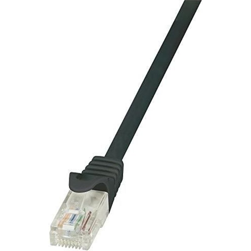RJ45 réseau câble de raccordement CAT 6 U/UTP 1 m noir avec Rastnasenschutz LogiLink