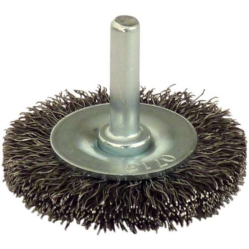BROSSE CIRCULAIRE D.50MM SUR TIGE 6X30 FIL 0.30 ACIER ONDULE