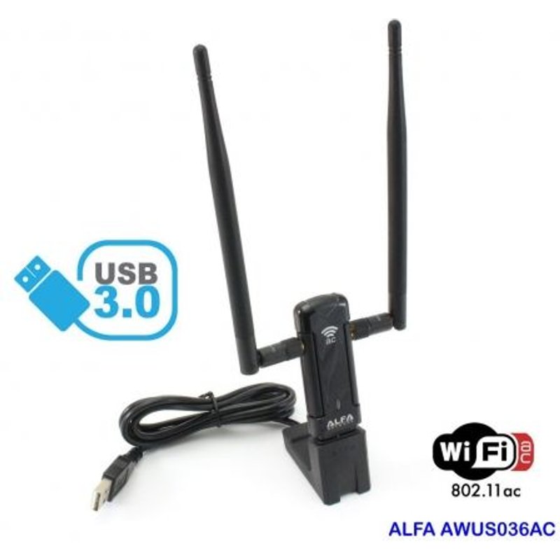 Antenne WIFI AC USB 3.0 Alfa Network AWUS036AC à longue portée de 5 GHZ