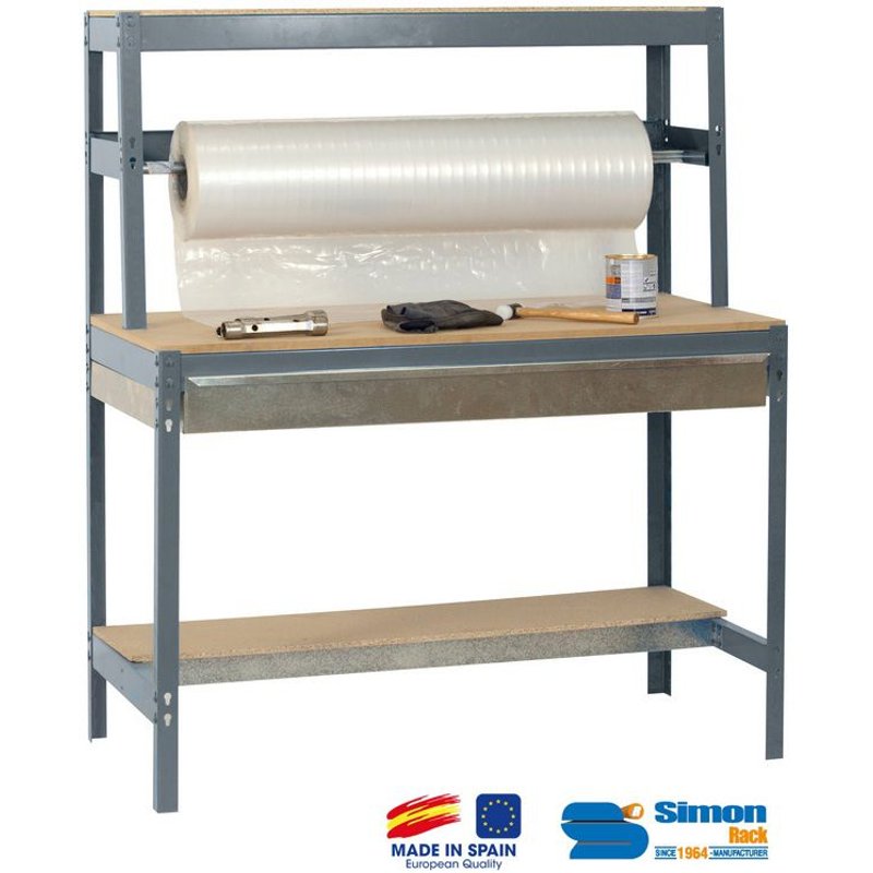 Simon Rack - Kit Etabli avec tiroir 1440x900x750mm - BT-4 BOX 900 GRIS FONCE/BOIS