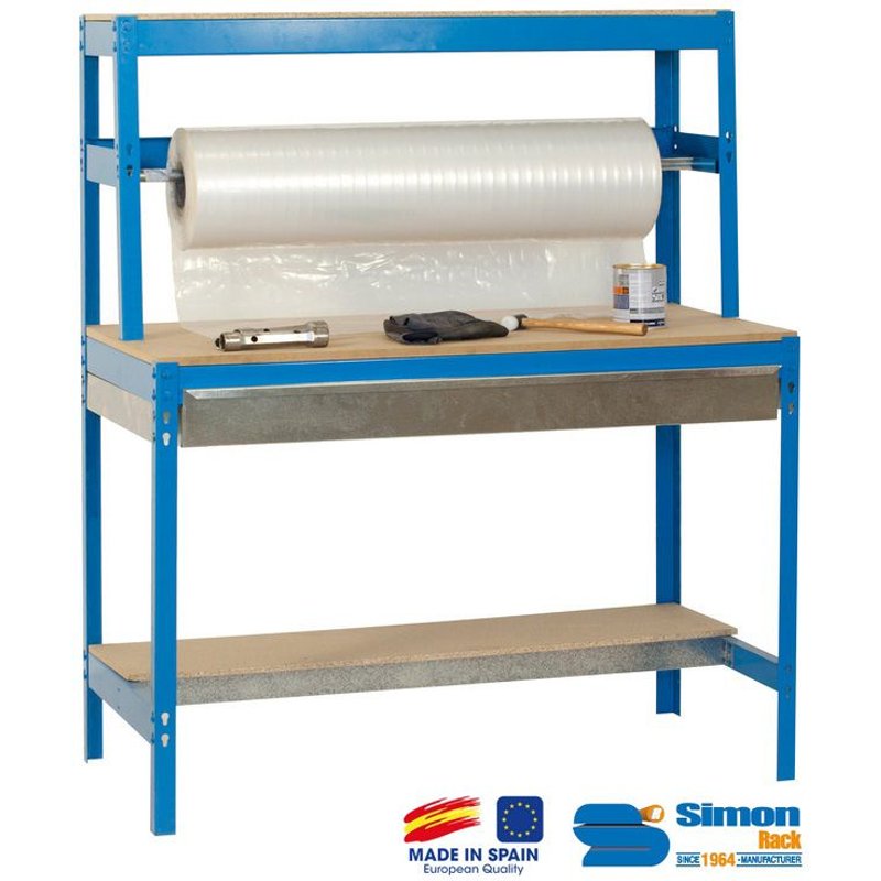 Simon Rack - Kit Etabli avec tiroir 1440x1200x750mm - BT-4 BOX 1200 BLEU/BOIS