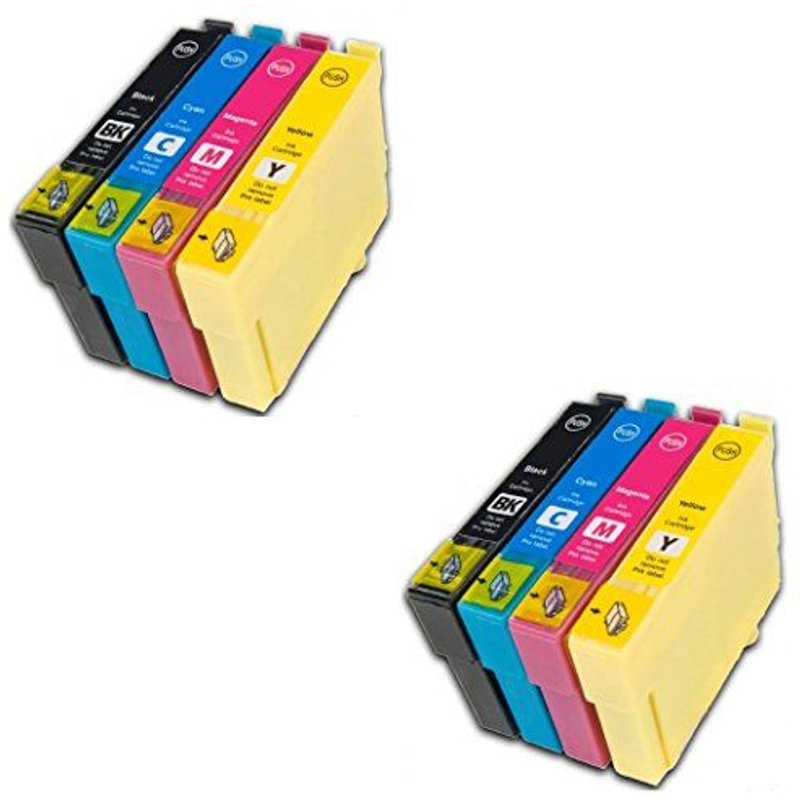 Prestige Cartridge T0551-T0554 Lot de 8 Cartouches d'encre compatible avec Imprimante Epson Stylus Photo R240, R245, RX400, RX420, RX425, RX430, RX450, RX520, Noir/Cyan/Magenta/Jaune