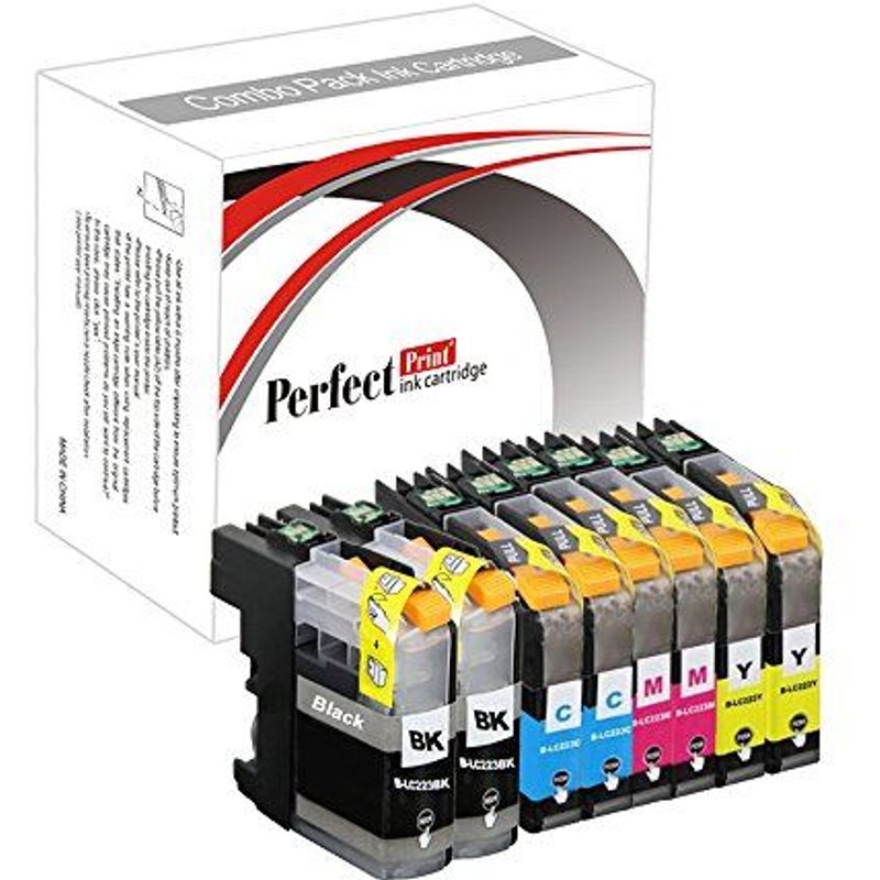 8 PerfectPrint compatible encre Cartouche Remplacer lC223 pour Brother DCP-J4120DW MFC-J4420DW MFC-J4620DW MFC-J4625DW MFC-J5320DW MFC-J5620DW MFC-J5625DW MFC-J5720DW imprimante