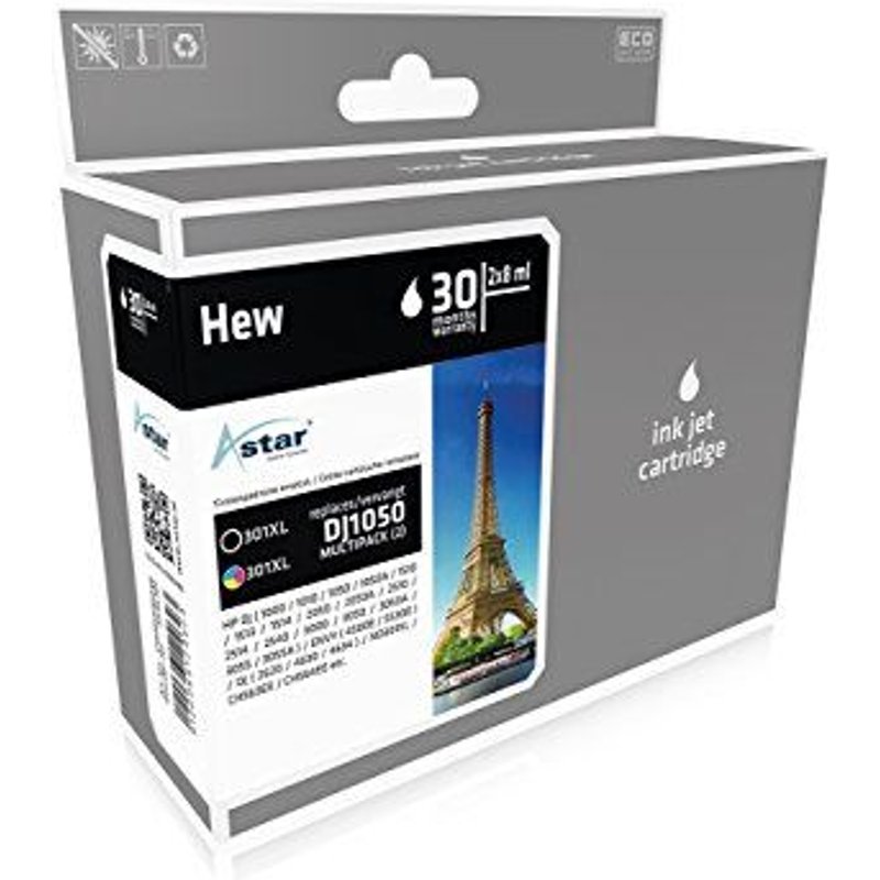 Astar aS46301 cartouche d'encre compatible hP dJ1050 2 x 8 ml, noir