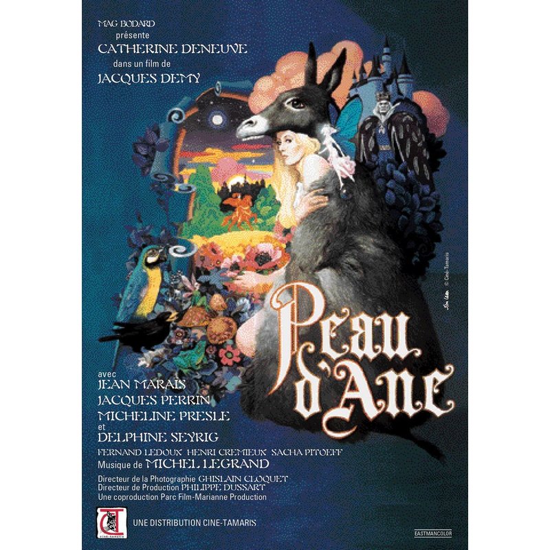 Peau D'âne - Véritable Affiche De Cinéma Pliée - Format 40x60 Cm - De Jacques Demy Avec Catherine Deneuve, Jean Marais, Delphine Seyrig, Jacques Perrin, Micheline Presle - 1970 - Reedition
