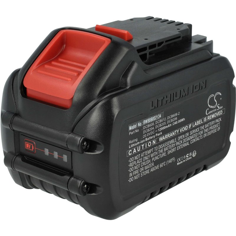 vhbw 1x Batterie compatible avec Dewalt DCMPS567N, DCMW220, DCMPS567P1, DCMW220P2, DCMW564 outil électrique (12000 mAh, Li-ion, 20 V / 60 V)