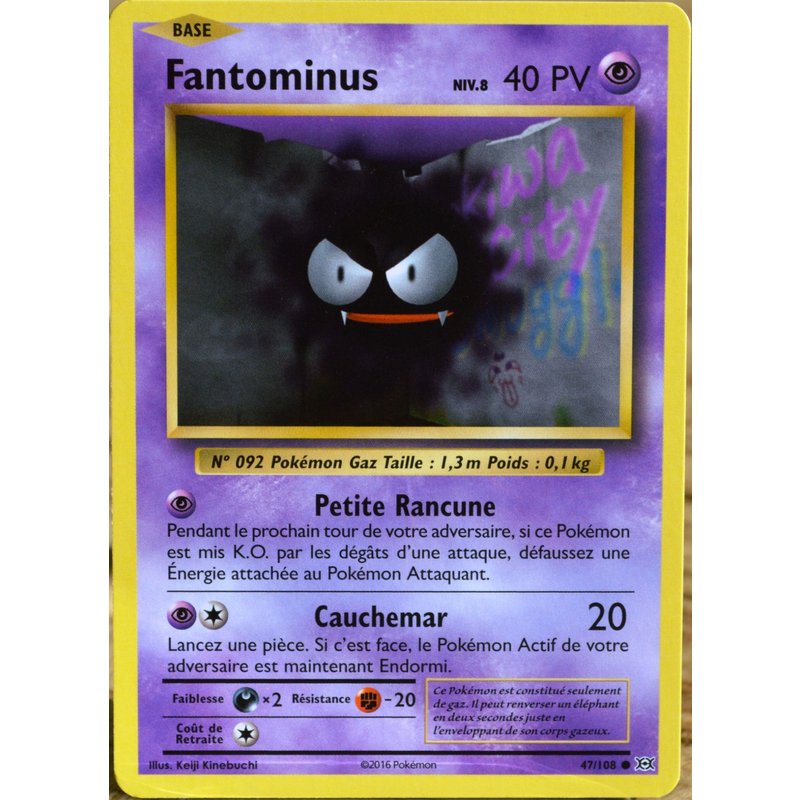 Carte Pokémon 47/108 Fantominus Niv.8 40 Pv Xy - Evolutions Neuf Fr