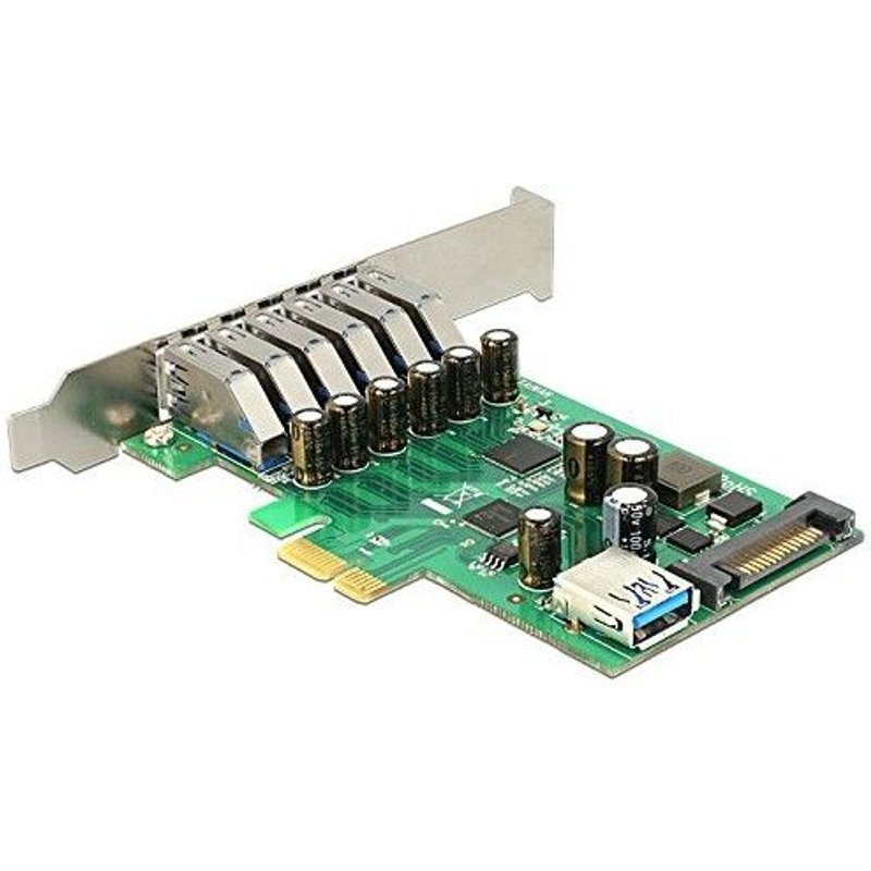 Delock PCI Express Card > 6 x extern + 1 x intern USB 3.0 - Adaptateur USB - PCIe 2.0 - USB 3.0 x 7
